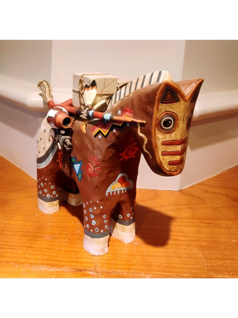Robert Shields Storyteller Horse Figurine Large 7" Tall Resin Southwest Western - Picture 3 of 13